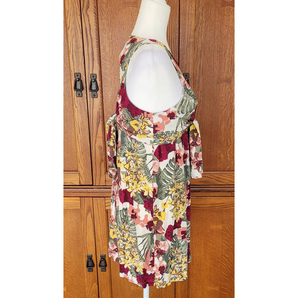 World Market Women's Tropical Tie‎ Front Floral Sleeveless Dress. Size S/M - Picture 4 of 10